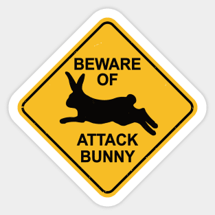 Beware of Attack Bunny Sticker